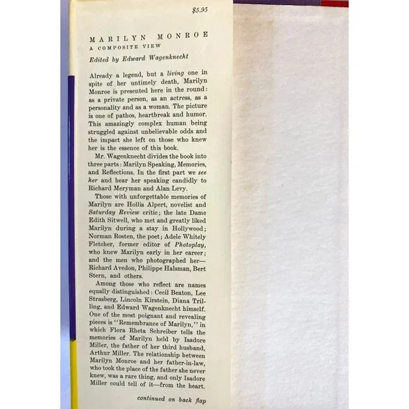Vintage Marilyn Monroe A Composite View Edward Wagenknecht Hardcover 1969 RARE! - Picture 5 of 10